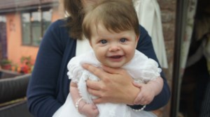 Isla on her Christening day.